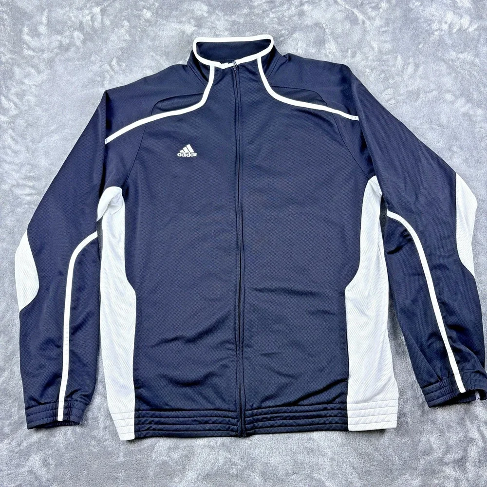 Adidas Men's Black White Climalite Full Zip Track Jacket Retro Sportcore Size XL
